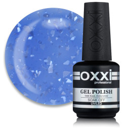 База цветная Oxxi Professional Rafinad Base 018. васильково-синий с хлопьями потали и блестками. 15 мл