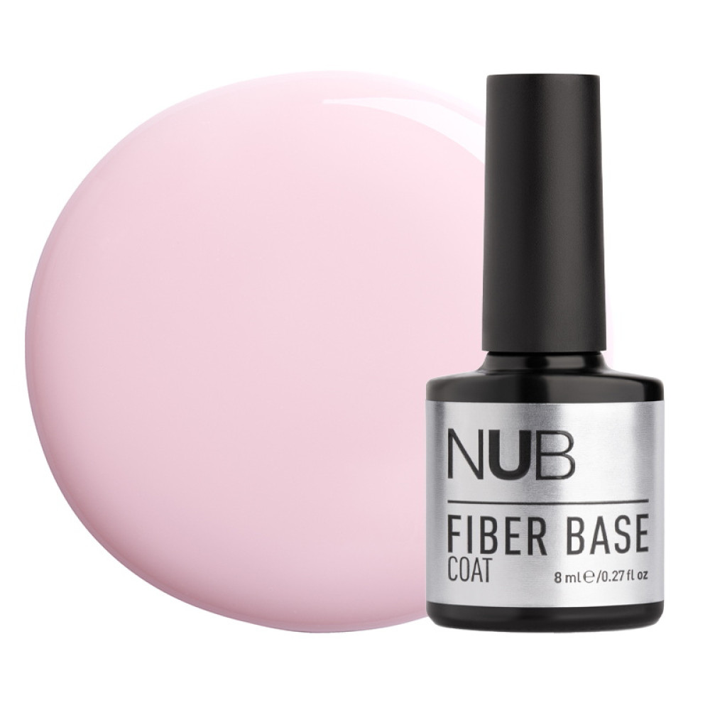 База для гель-лака с волокнами NUB Fiber Base Coat 02 Pink, цвет розово-лиловый, 8 мл