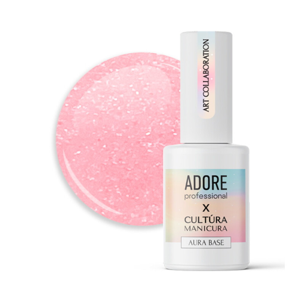 База-хамелеон цветная Adore Professional Aura Base 02 с микроблеском,персиково-розовый, 8 мл