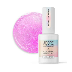 База-хамелеон цветная Adore Professional Aura Base 03 с микроблеском. насыщенно малиновый. 8 мл