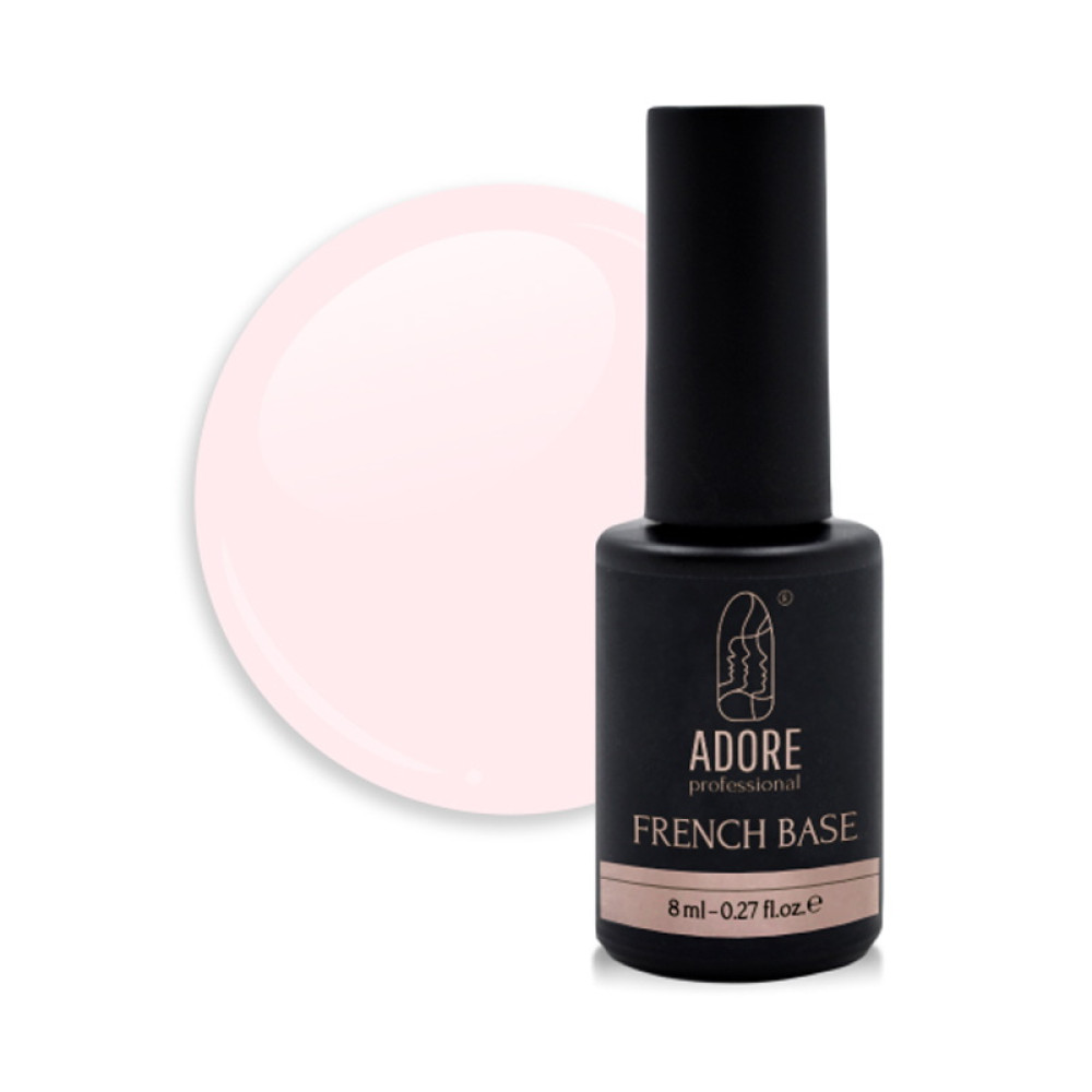 База камуфлирующая Adore Professional Rubber Cover French Base 20 Cremelle. цвет кремово-розовый. 8 мл