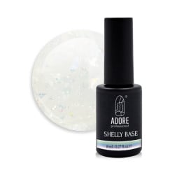 База камуфлююча Adore Professional Shelly Base 01 Pearly. молочний з пластівцями поталі. 8 мл