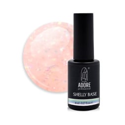 База камуфлююча Adore Professional Shelly Base 04 Pink. рожево-персиковий з пластівцями поталі. 8 мл