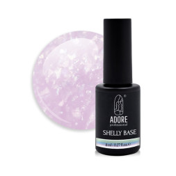 База камуфлююча Adore Professional Shelly Base 05 Peri. бузковий з пластівцями поталі. 8 мл