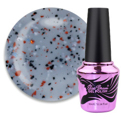 База камуфлююча для гель-лаку Elise Braun Cover Base Coat 29. сірий з чорними. білими та блискучими теракотовими пластівцями. 10 м