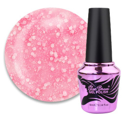 База камуфлююча для гель-лаку Elise Braun Cover Base Coat 86. рожевий барбі з конфетті шестигранниками. 10 мл