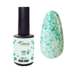 База камуфлирующая для гель-лака Nails Molekula Base Bubble Tea Kiwi Киви с поталью. 12 мл