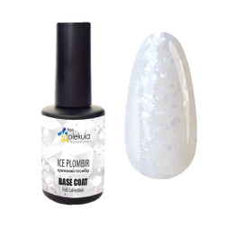 База камуфлирующая для гель-лака Nails Molekula Base Foil Ice Plombir Ледяной Пломбир с поталью. 12 мл