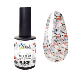 База камуфлирующая для гель-лака Nails Molekula Base Foil Mulberry Mix Смесь Шелковицы с поталью. 12 мл