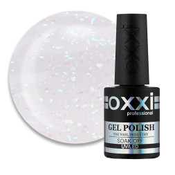 База камуфлирующая для гель-лака Oxxi Professional Sharm Cover Base Coat 002 прозрачно-молочный с брюзово-мятными шиммерами. 10 мл
