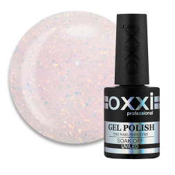 База камуфлирующая для гель-лака Oxxi Professional Sharm Cover Base Coat 004 прозрачно-розовый с персиковыми шиммерами. 10 мл