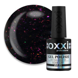 База камуфлирующая для гель-лака Oxxi Professional Sharm Cover Base Coat 006 черный с персиковыми. розовыми и сиреневыми шиммерами