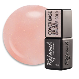 База камуфлююча для гель-лаку ReformA Cover Base 942039 Beige Shimmer Gold бежево-персиковий із золотистими шимерами 10 мл