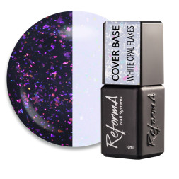 База камуфлююча для гель-лаку ReformA Cover Base 943852 White Opal Flakes білий з опалими пластівцями 10 мл