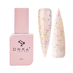 База камуфлююча DNKa Cover Base 0061 Confetti. рожево-бежевий з яскраво-рожевими. жовтими багатограними частинками та чорними крап