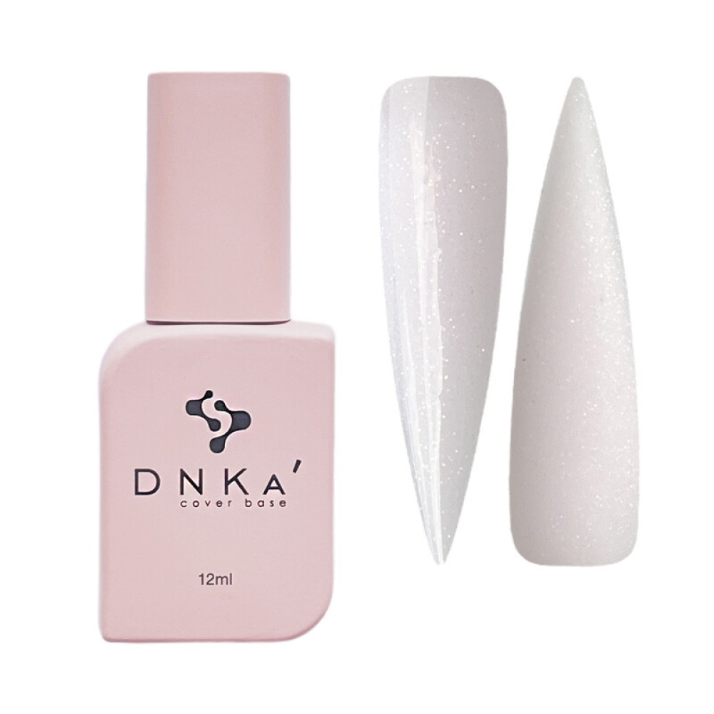 База камуфлююча DNKa Cover Base 0042 Sparkling холодний молочно-рожевий з блискітками опал 12 мл