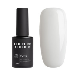 База камуфлююча каучукова для гель-лаку Couture Colour Pure Base Coat 01. молочний. 9 мл