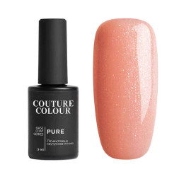 База камуфлююча каучукова для гель-лаку Couture Colour Pure Base Coat 08. мякий рожевий із шиммером. 9 мл