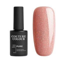 База камуфлююча каучукова для гель-лаку Couture Colour Pure Base Coat 09. рожева карамель із шимером. 9 мл
