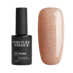 База камуфлююча каучукова для гель-лаку Couture Colour Pure Base Coat 10. рожевий нюд із шимером. 9 мл