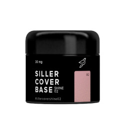 База камуфлююча каучукова Siller Professional Cover Base Shine 002. рожево-бежевий з мікроблиском. 30 мл
