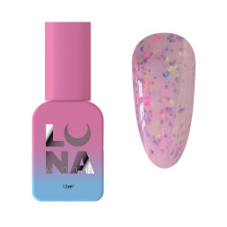 База камуфлирующая Luna Tutti Frutti Base 12. молочно-розовый с разноцветными вкраплениями. 13 мл
