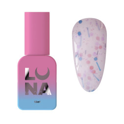 База камуфлирующая Luna Tutti Frutti Base 21. молочно-розовый с разноцветными вкраплениями и фигурками. 13 мл