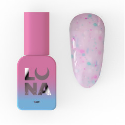 База камуфлирующая Luna Tutti Frutti Base 23. розово-молочный с разноцветными вкраплениями и фигурками. 13 мл