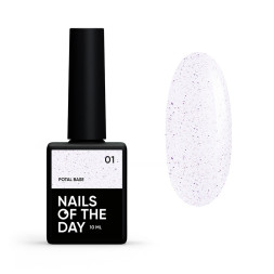 База камуфлююча Nails Of The Day Potal Base 01. молочно-фіолетовий з срібно-фіолетовою поталлю. 10 мл