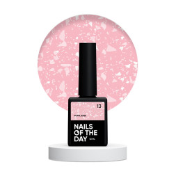 База камуфлююча Nails Of The Day Potal Base 13. ніжно-рожевий з білою стильною поталлю. 10 мл
