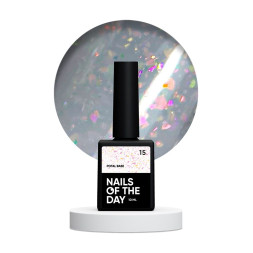 База камуфлююча Nails Of The Day Potal Base 15. ніжно-молочний з голографічною стильною поталлю. 10 мл