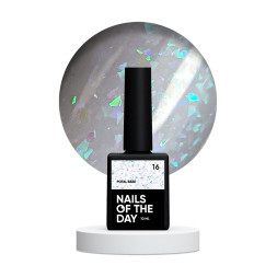 База камуфлююча Nails Of The Day Potal Base 16. ніжно-молочний з голографічною стильною поталлю. 10 мл