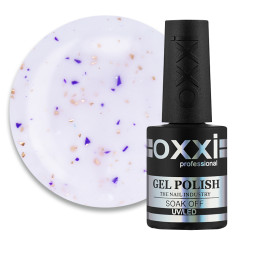 База камуфлирующая Oxxi Professional Jolly Base 001. молочный с золотистой и фиолетовой поталью. 10 мл
