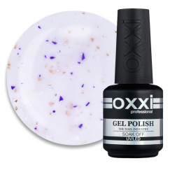 База камуфлирующая Oxxi Professional Jolly Base 001. молочный с золотистой и фиолетовой поталью. 15 мл