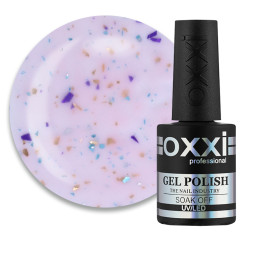 База камуфлирующая Oxxi Professional Jolly Base 003. светло-розовый с золотистой. фиолетовой и зеленой поталью.10 мл