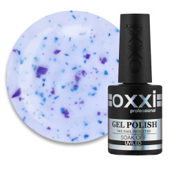 База камуфлирующая Oxxi Professional Jolly Base 004. молочно-голубой с фиолетовой и бирюзовой поталью.10 мл