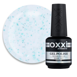 База камуфлирующая Oxxi Professional Jolly Base 006. молочный с серебристой и зеленой поталью. 15 мл