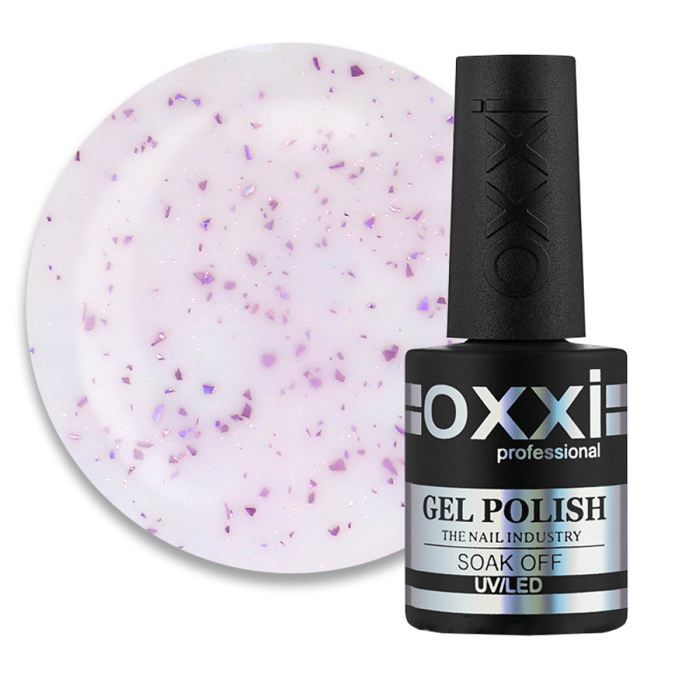 База камуфлююча Oxxi Professional Lovely Base 003. молочно-рожевий з рожевою поталлю та шимером. 10 мл