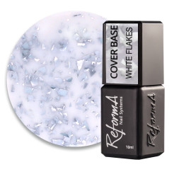 База камуфлююча ReformA Cover Base 942062 White Flakes молочно-сірий з біло-сріблястими пластівцями поталі 10 мл
