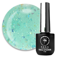 База камуфлююча Saga Professional Agate Base 05. м’ятний з голографічною слюдою. 9 мл