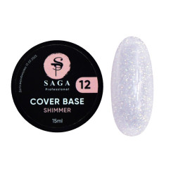 База камуфлююча Saga Professional Cover Base Shimmer 12 молочний с шимером 15 мл