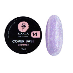 База камуфлююча Saga Professional Cover Base Shimmer 14 рожево-фіолетовий с шимером 15 мл