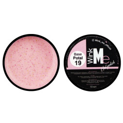 База камуфлююча Wink Me Cover Base Potal 19. полунично-рожевий з рожевою. золотою поталлю. 10 мл