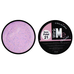 База камуфлююча Wink Me Cover Base Potal 21. бузковий з синьою та золотою поталлю. 10 мл