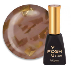 База камуфлирующая You POSH French Rubber Base Potal De Luxe 48. полупрозрачный лилово-розовый с золотыми хлопьями потали. 12 мл