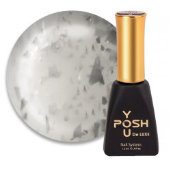 База камуфлирующая You POSH French Rubber Base Potal De Luxe 50. полупрозрачный бледный молочно-серый с серебряными хлопьями потал