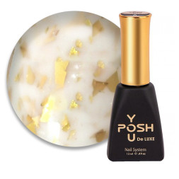 База камуфлирующая You POSH French Rubber Base Potal De Luxe 52. полупрозрачный бежевый с золотыми хлопьями потали. 12 мл