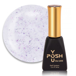 База камуфлирующая You POSH French Rubber Base Potal De Luxe 79. молочный с серебристо-сиреневым глиттером-поталью. 12 мл