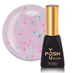 База камуфлирующая You POSH French Rubber Base Potal De Luxe 89. розовый с блестками. розовыми. зелеными конфетти и зеленой стружк