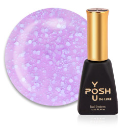 База камуфлирующая You POSH French Rubber Symmetrical Base De Luxe 93 лилово-розовый с белыми хлопьями. 12 мл